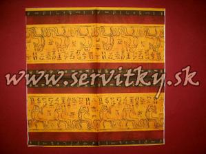 A tieto zase budú len tak položené v tanieroch...budem ich mať hlavne kvôli egyptskému motívu. Sú geniálne. Ináč, na tejto stránke je nádherný výber servítok, treba vidieť. Jedna stojí 4,50.