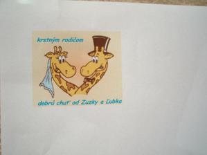žirafy sme mali aj na výslužkách s koláčmi pre hostí
