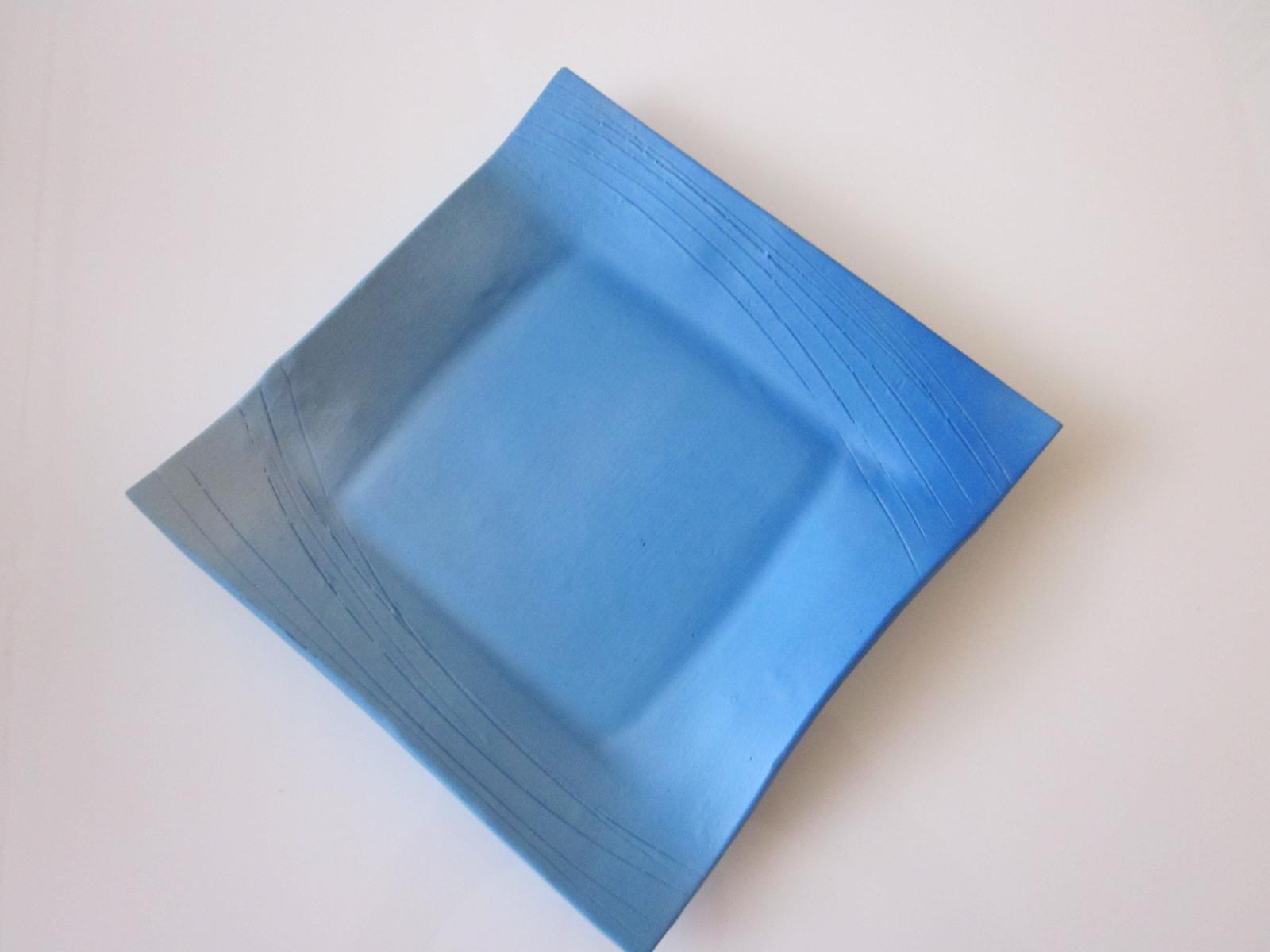 Modrý duhový tanier - dekoračný - Obrázok č. 1