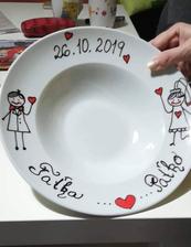 Náš svadobný tanier na polievku (vyrábala som si ho sama)