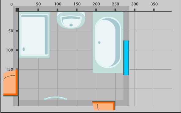 Koupelna live - sprcháč 120x80, vana ariela 160x80, umyvadlo 75x45 cm