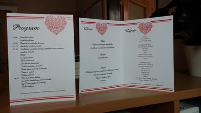 Menu a program na stoly