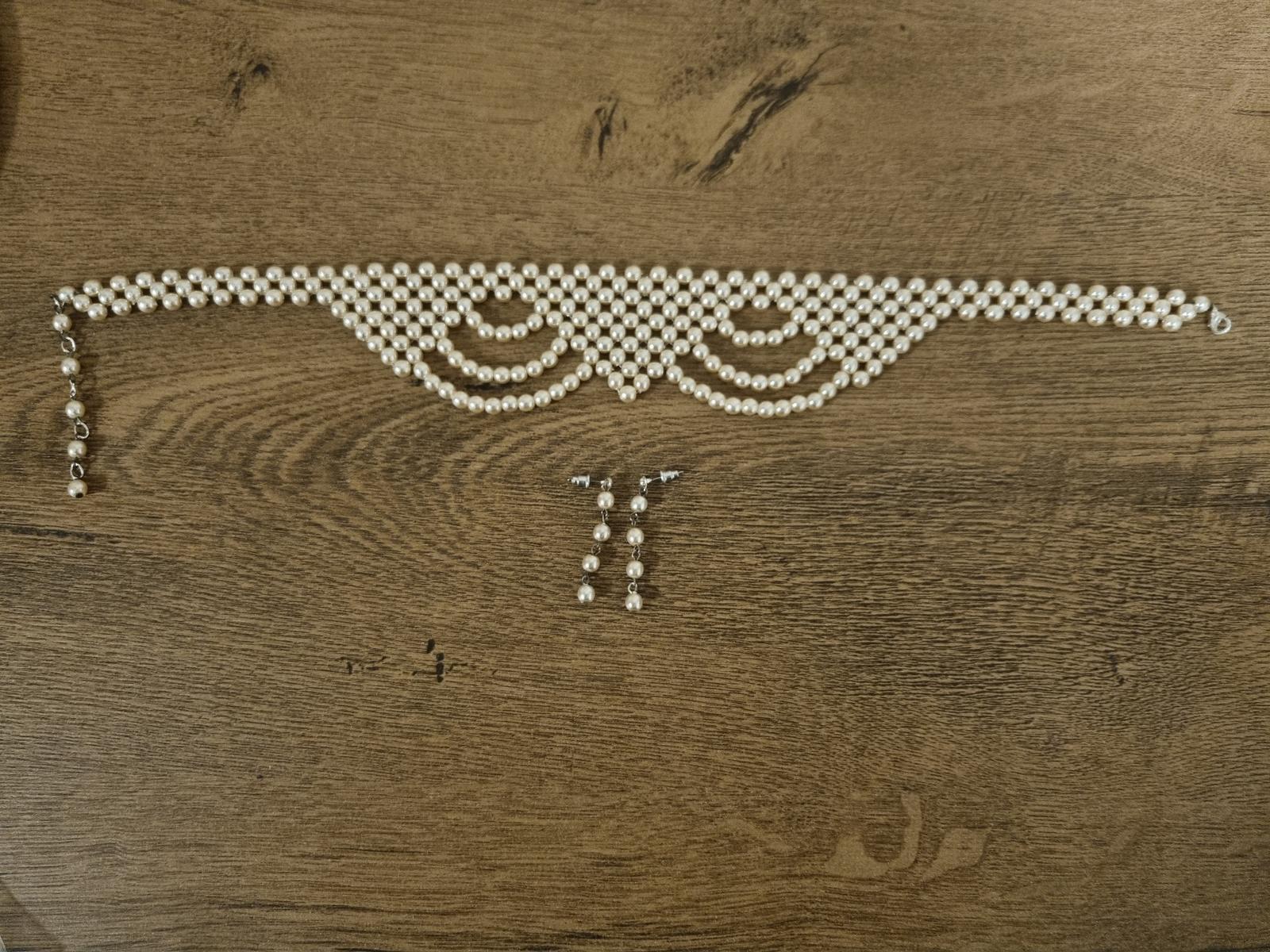 Náhrdelník , náušnice  perly Jablonecka bižutéria - Obrázok č. 1