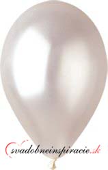 Perleťové balóny - biele 10 ks - Obrázok č. 1