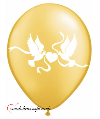 Balóniky holúbky - zlaté (10 ks za 2,50 Eur) - Obrázok č. 1