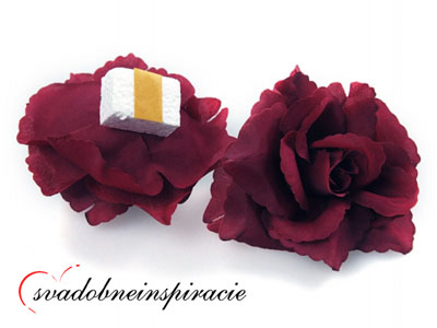 Dekoračné kvietky prilepovacie -ruže bordové(24ks) - Obrázok č. 3