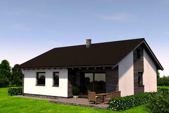 ZADNÝ:... a vizualizácia, ako nám ju v štádiu projektovej prípravy ponúkol architekt. 2 terasy (1 na západ - 2. na východ) sú na nezaplatenie... Bohatým presklením bola do interiéru vpustená okolitá príroda a terasy sa naopak stali ďalšími obývačkami