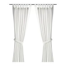 LENDA Závesy s upínačmi, 1 pár, bielené biela € 19,99-Dĺžka: 300 cm Šírka: 140 cm-100%bavlna