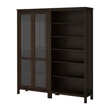 HEMNES Úlož komb so sklenen dvierkami, čierno-hnedá € 348,90