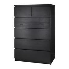 MALM Komoda, 6 zásuviek, čierno-hnedá € 99,90