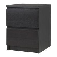 MALM Komoda, 2 zásuvky, čierno-hnedá € 29,99