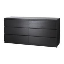 MALM Komoda, 6 zásuviek, čierno-hnedá € 159