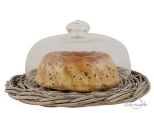 Prútený podnos so skleneným poklopom-Podnos 33 x 3 cm, poklop 24 x 16 cm-26,15e