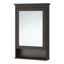 HEMNES Skrinka so zrkadlom/1 dvierka, čierno-hnedé moridlo 63x16x98 cm € 99,90