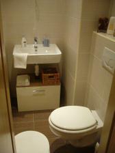a este wc, nad umyvadlo pojde zrkadlo a skrinka zavesit..hm len kedy....? :-)))))