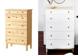 tarva http://www.ikea.com/cz/cs/catalog/products/50221419/ (natřeno na bílo, zlaté úchytky a nohy)