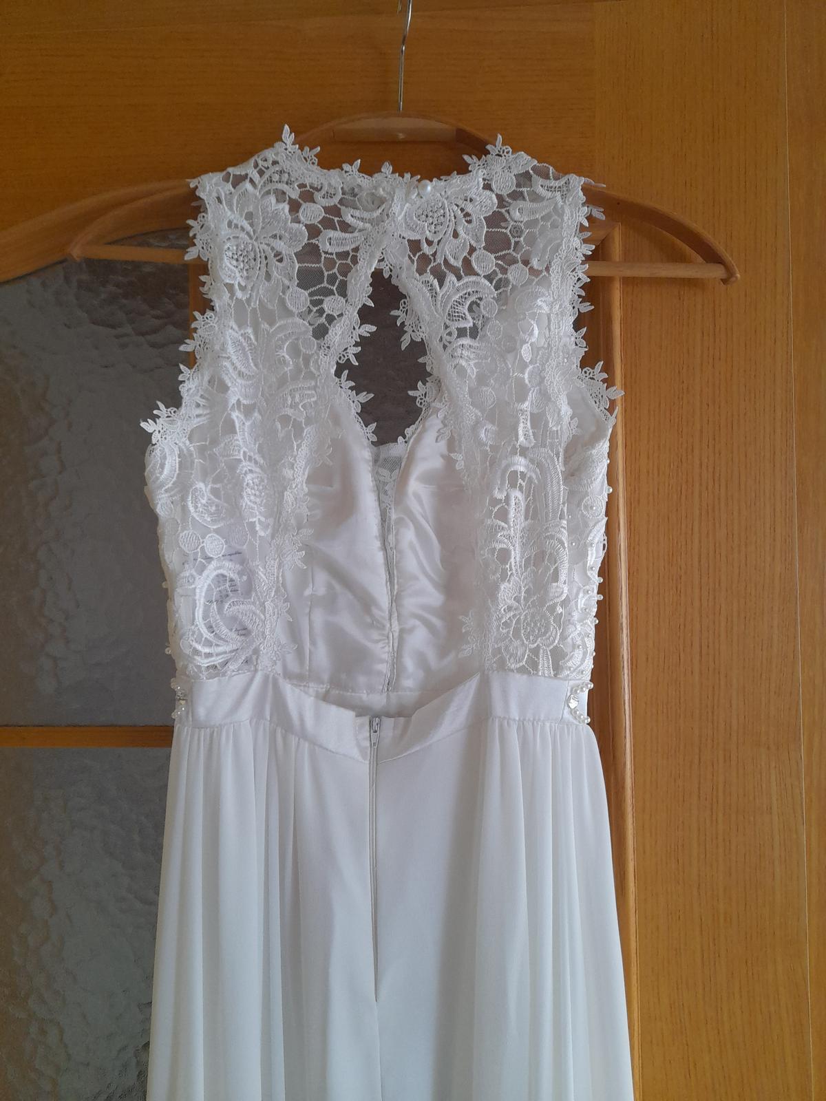 Bílé svatební / popůlnoční šaty s odhalenými zády - Obrázek č. 4