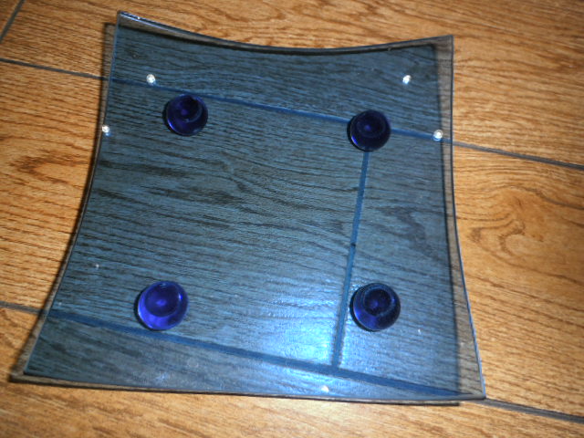 skleneny modry dekoracny tanier - Obrázok č. 1