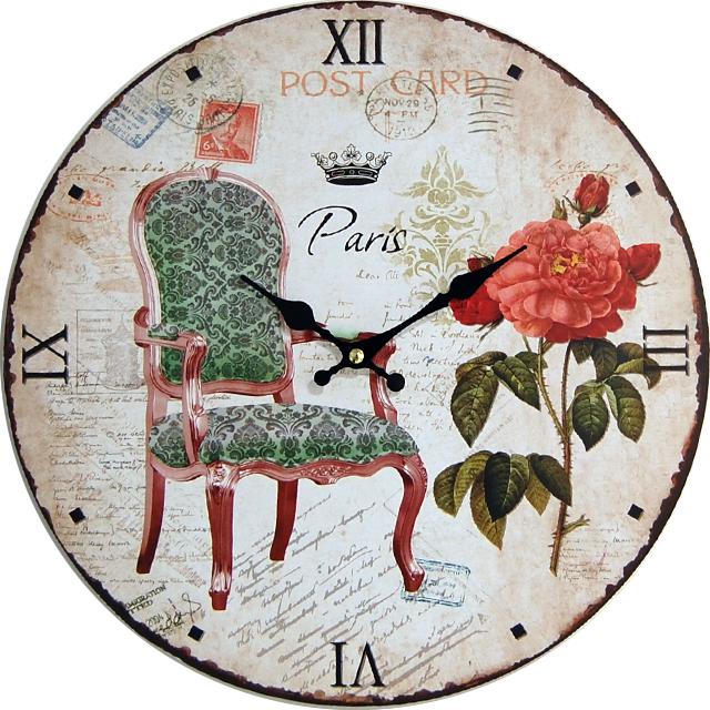 Nástenné hodiny hl Post card Paris 34cm - Obrázok č. 1