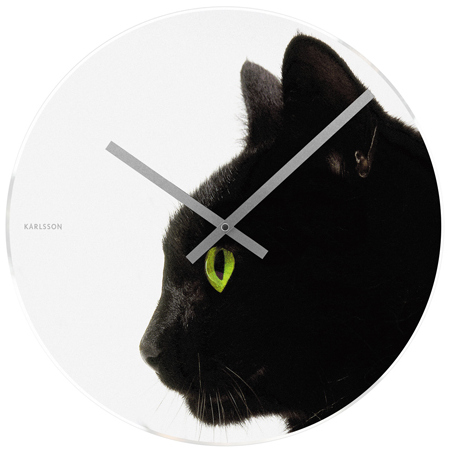 Nástenné hodiny  s motívom mačky, Karlsson 40cm - Obrázok č. 1