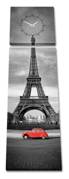 2-dielny obraz s hodinami, Paris, 158x46cm - Obrázok č. 1