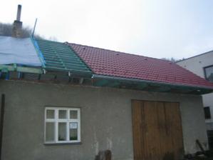 část střechy hotová