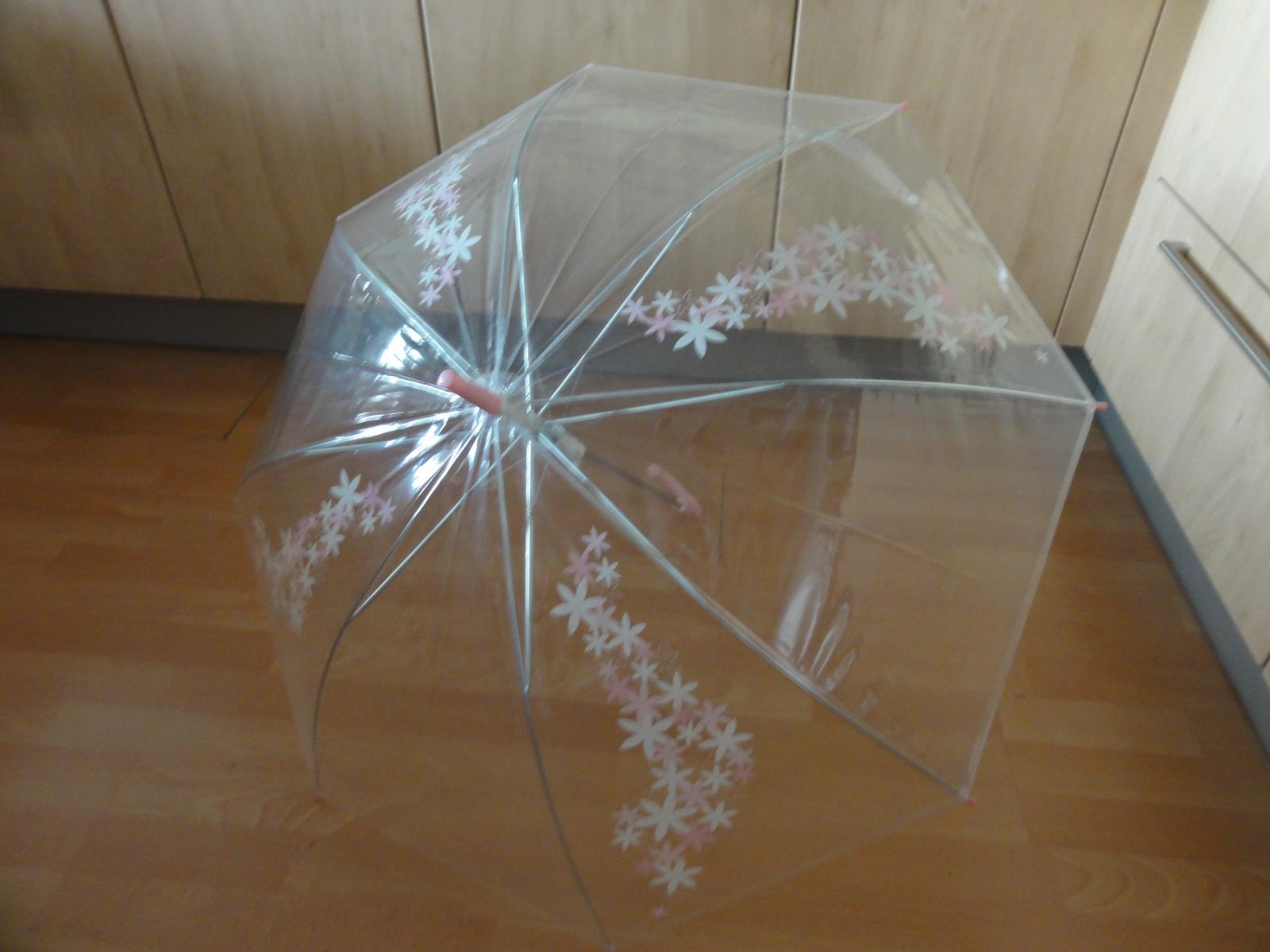 Svatební deštník růžovo-průhledný - Obrázek č. 2