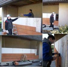21.3.09 Tak dneska chlapi zase o kousek postoupili a stěna pomalu vyrůstá