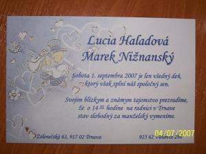 a už naša hotové oznámenie..