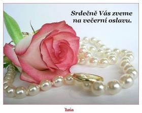 ...pozvánka na večerní oslavu,...