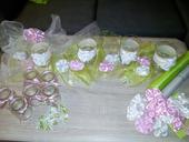 svatební růžovo-zelená výzdoba, 