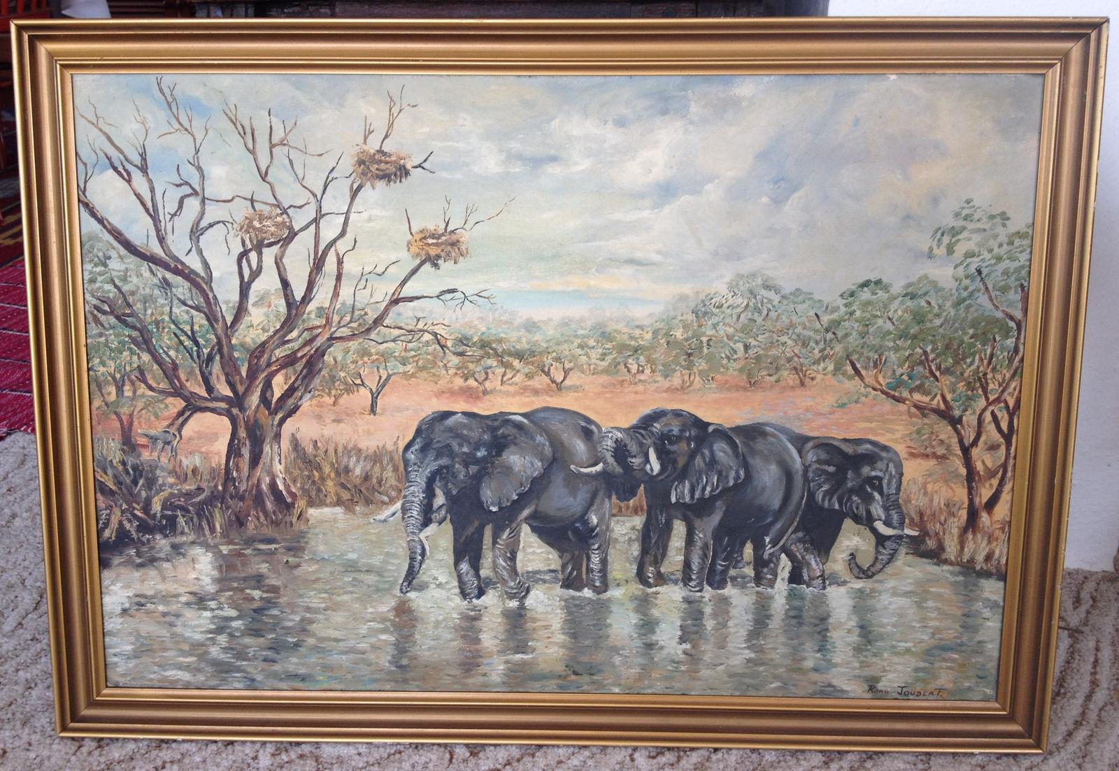 Olejomaľba s motívom slonov - Obrázok č. 2