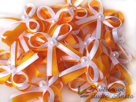 Svatební vývazky  oranžové - Obrázek č. 1