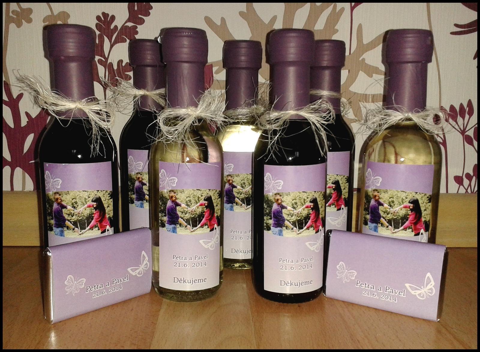 Svatební víno a minivíno s originální etiketou - Obrázek č. 1