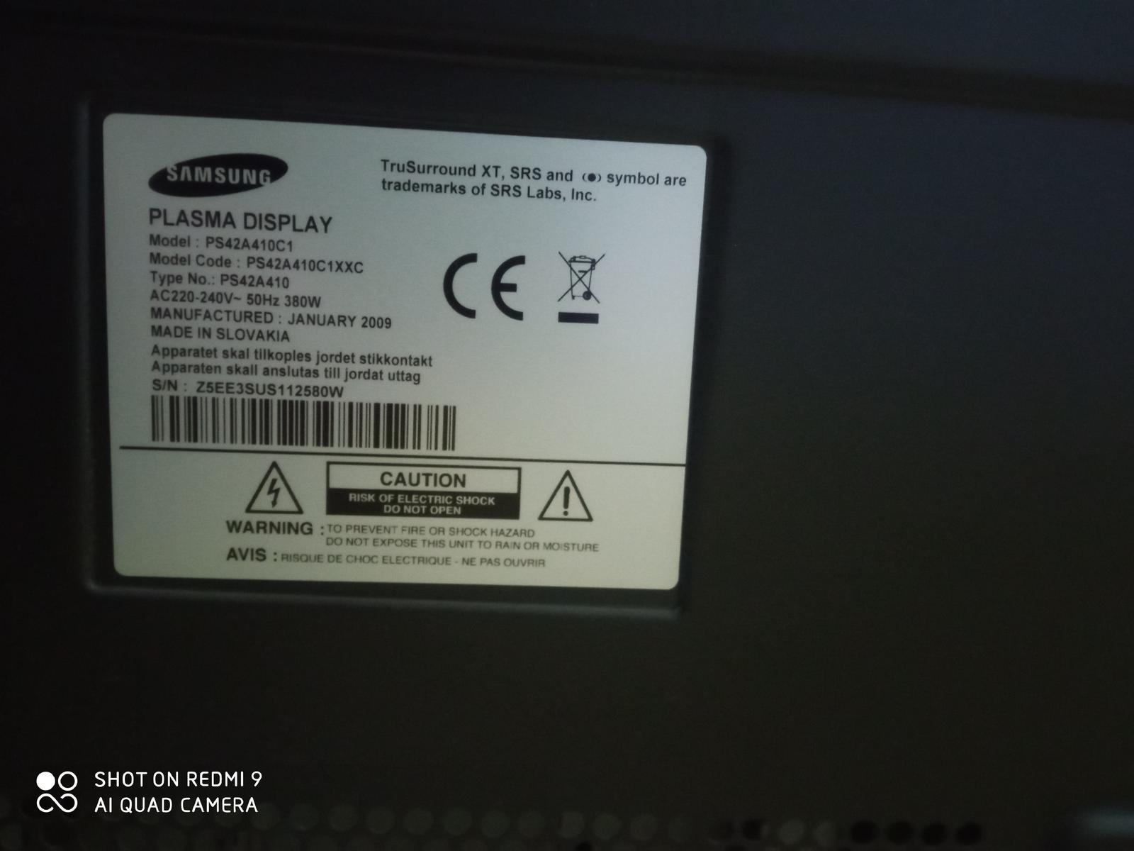 Televízor PLASMA PS42A410C1 Samsung 106.7 cm 42" - Obrázok č. 3
