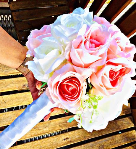 Svatební, umělá kytice + korsáž pro ženicha - růže - Obrázek č. 1