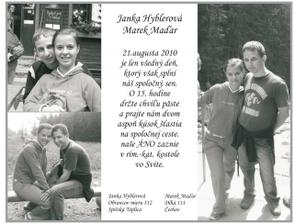 naše oznámenie - vlastná výroba. riadili sme sa heslom - v jednoduchosti je krása
