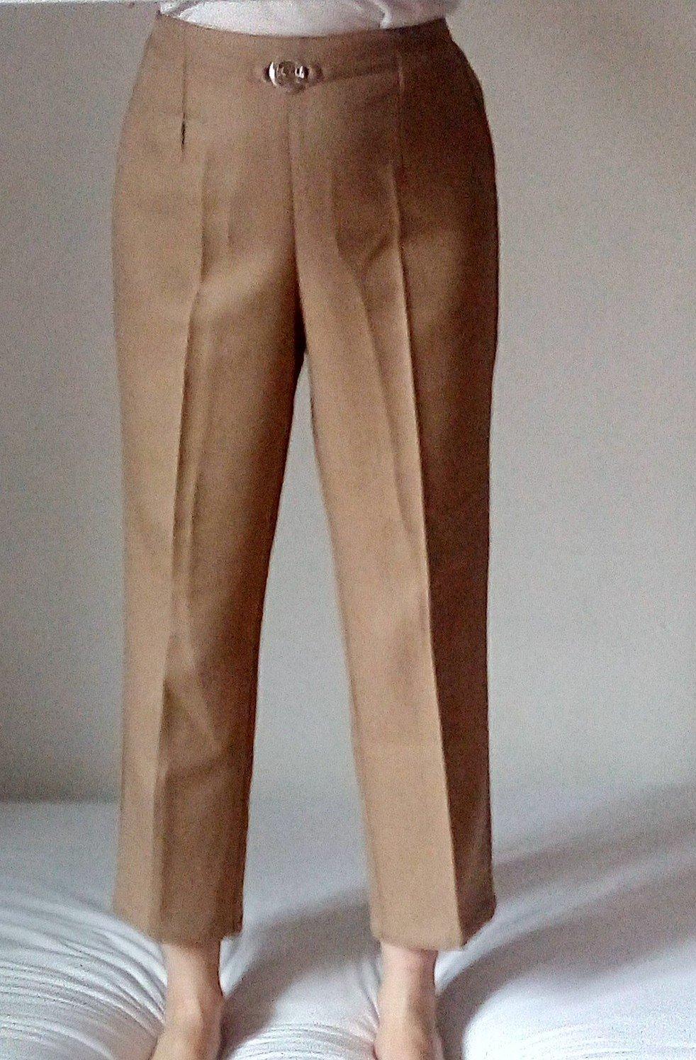 Hnedé elegantné nohavice S/M - Obrázok č. 1