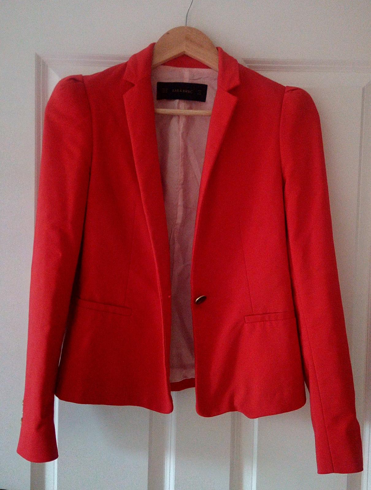 Červené sako Zara XS - Obrázok č. 3
