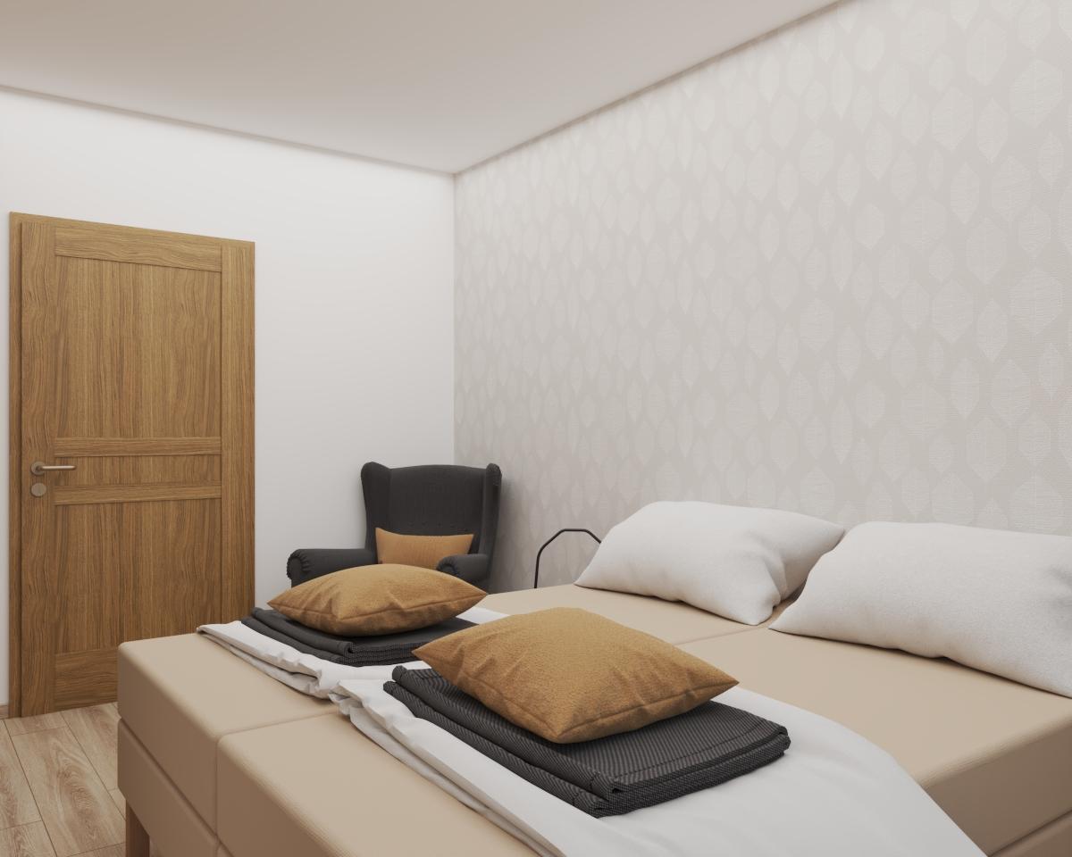 Grafické návrhy interiér 2021 - Grafický návrh hosťovskej izby v rodinnom dome - obr.3