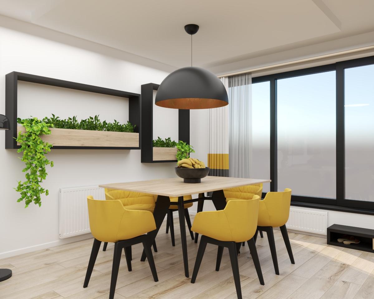 Grafické návrhy kuchynských liniek 2021 - Grafický návrh čiernej matnej kuchyne spojenej s obývačkou do bytového domu v ZV - obr.4