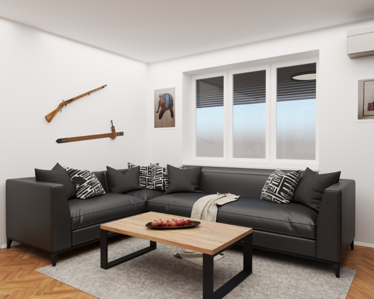Grafické návrhy interiér 2021 - Grafický návrh obývačky do paneláku v BB - obr.4