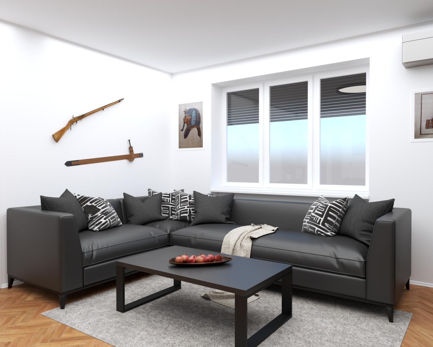 Grafické návrhy interiér 2021 - Grafický návrh obývačky do paneláku v BB - obr.3