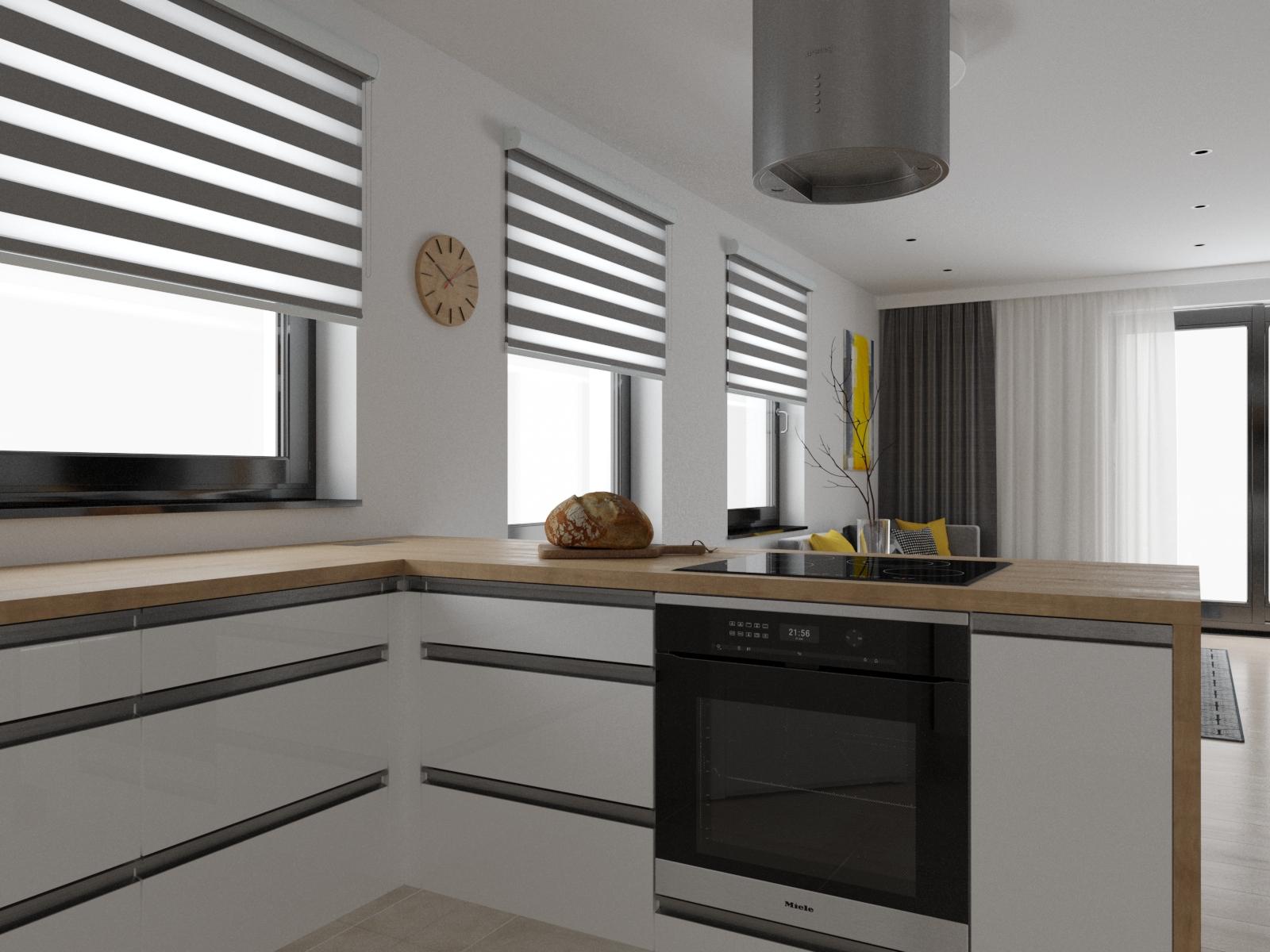 Grafické návrhy kuchynských liniek 2021 - Grafický návrh kuchyne spojenej s obývačkou v rodinnom dome-obr.3