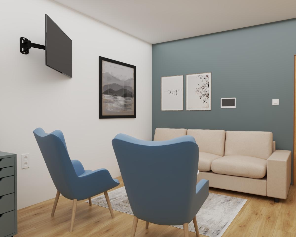 Grafické návrhy interiér 2021 - Grafický návrh kancelárie v Banskej Bystrici zariadenej nábytkom od firmy IKEA obr.4