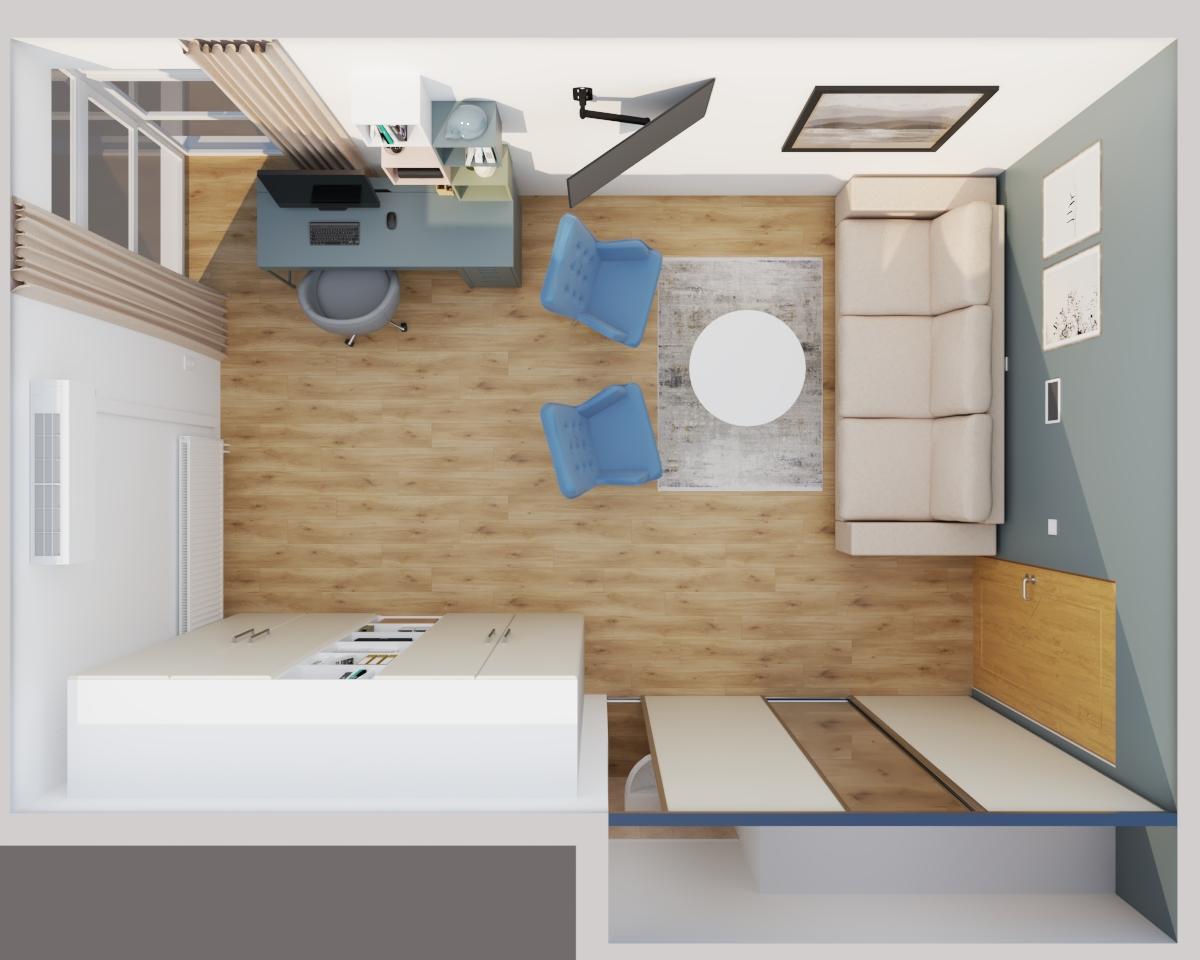 Grafické návrhy interiér 2021 - Grafický návrh kancelárie v Banskej Bystrici zariadenej nábytkom od firmy IKEA obr.6