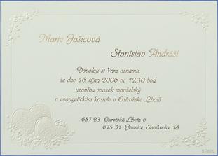 Předloha oznámení