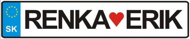 svadobná ŠPZ na predku auta... už je objednaná :)