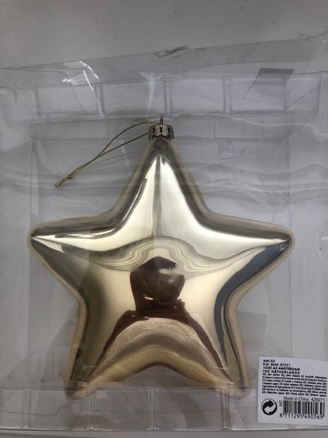Ozdoba vianočná zlatá hviezda zo skla veľká 17cm - Obrázok č. 1