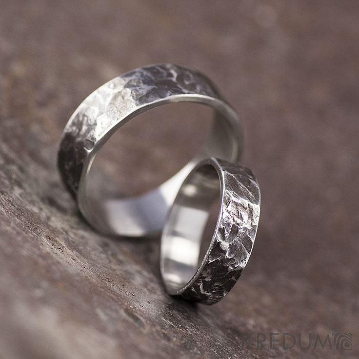 Snubní prsten kovaná nerezová ocel - Archeos - Obrázek č. 7